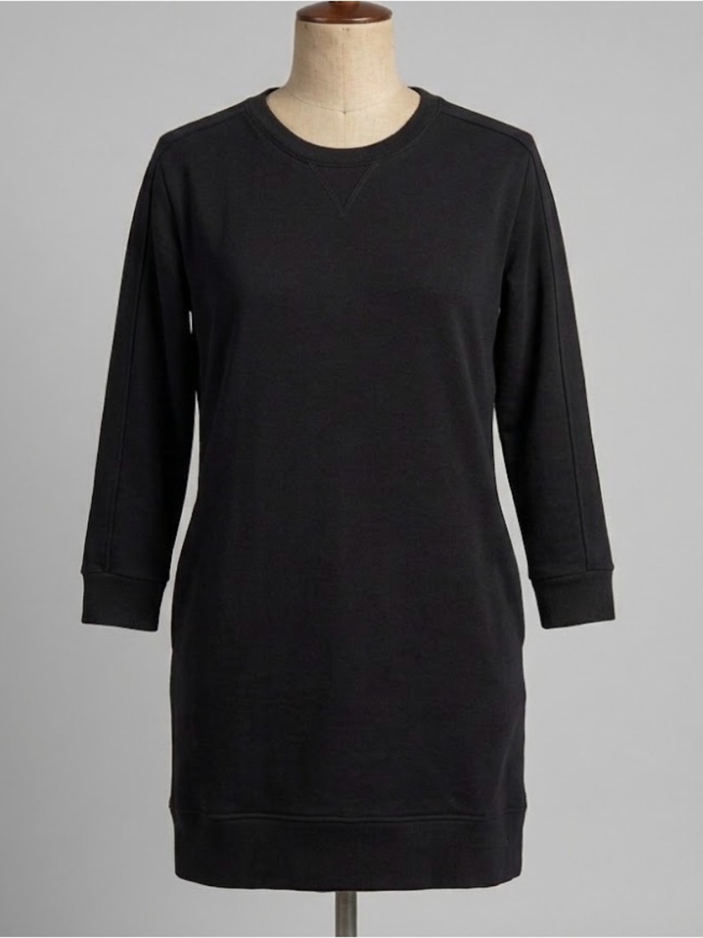 Athleta Lolo Dress Black Sweatshirt Dress Pockets Athleisure Casual 162954 XL